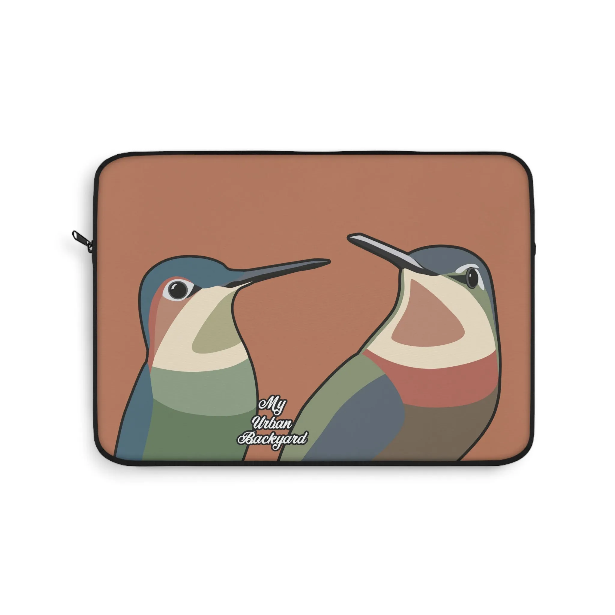 Hummingbirds on Terra Cotta, Laptop Carrying Case, Top Loading Sleeve for School or Work