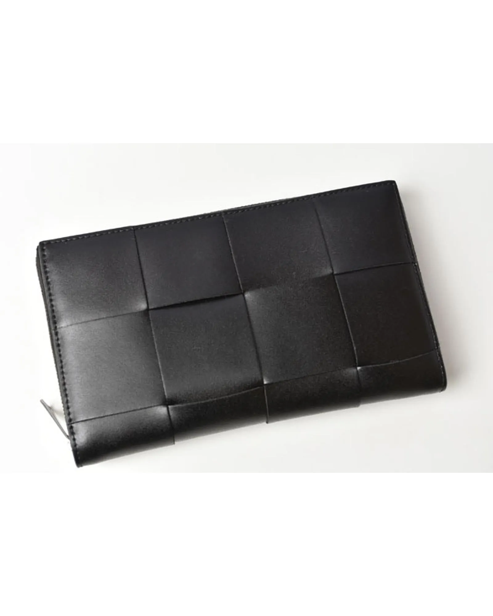 Intrecciato Leather Zip-Around Long Wallet