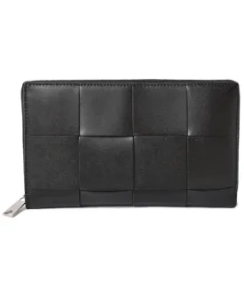 Intrecciato Leather Zip-Around Long Wallet