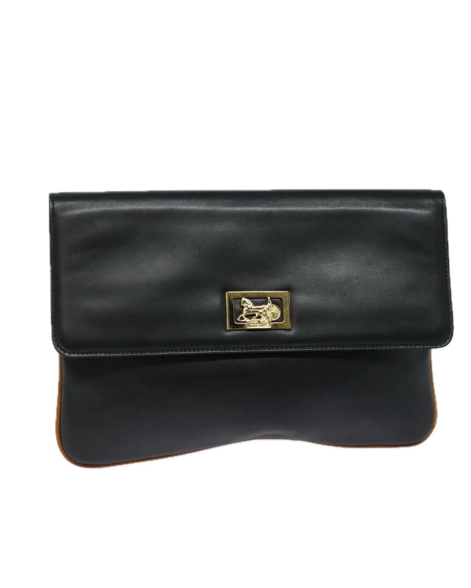 Leather Black Clutch Bag by Celine