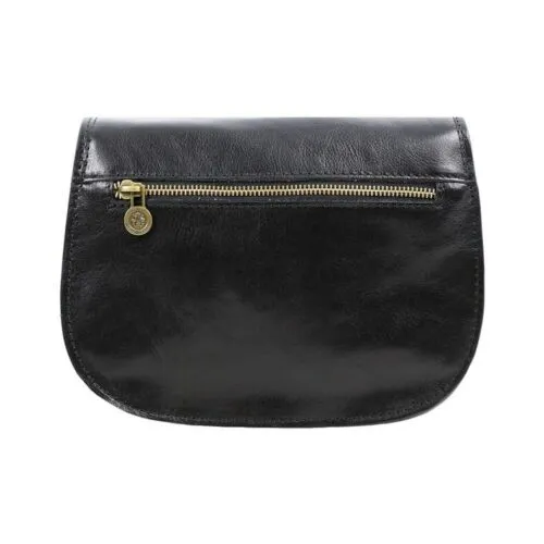 Leather Crossbody Bag - Black