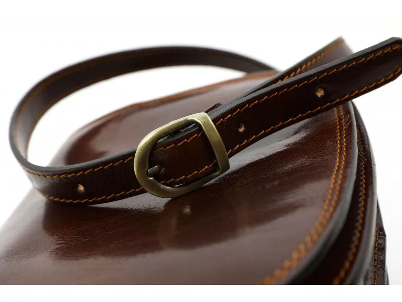 Leather Crossbody Bag - Dark Brown