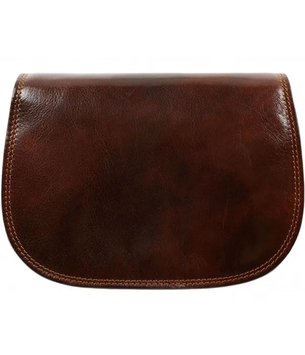 Leather Crossbody Bag - Dark Brown