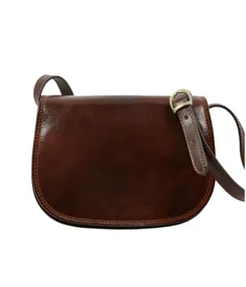 Leather Crossbody Bag - Dark Brown