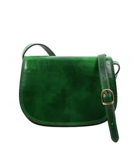 Leather Crossbody Bag - Green