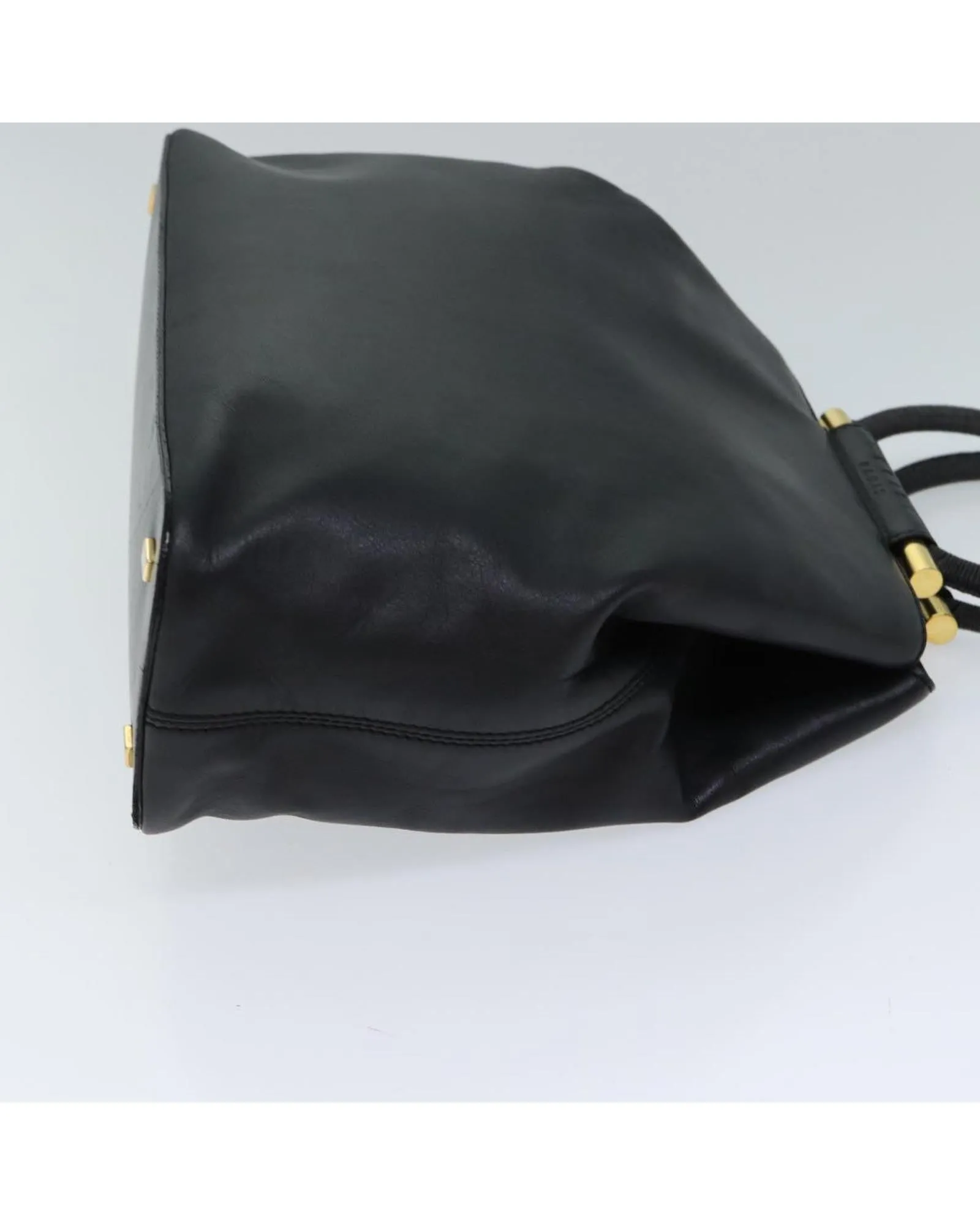 Leather Hand Bag in Black