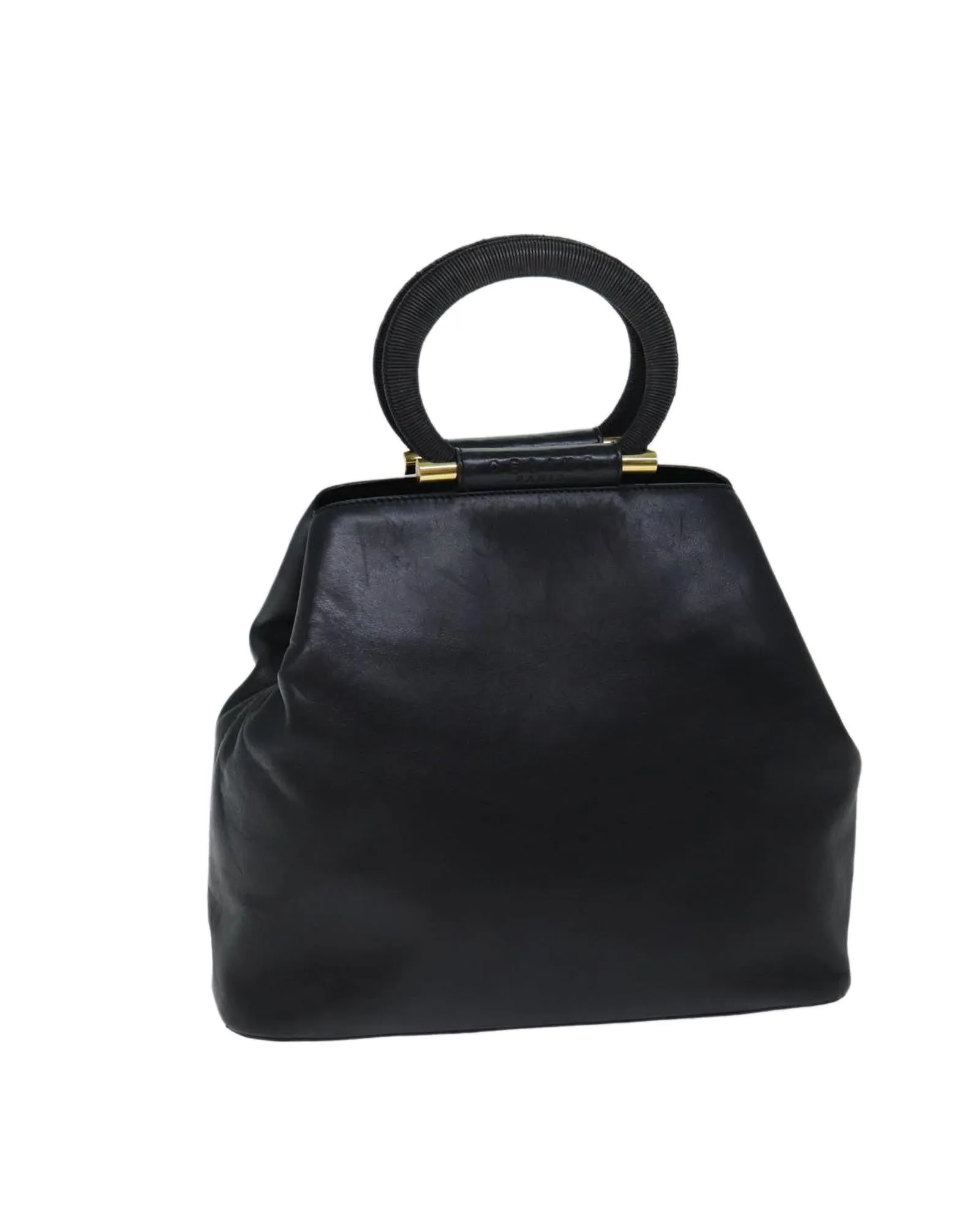 Leather Hand Bag in Black