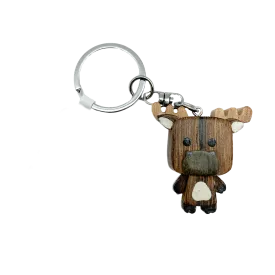 Lil' Moose Wooden Keychain