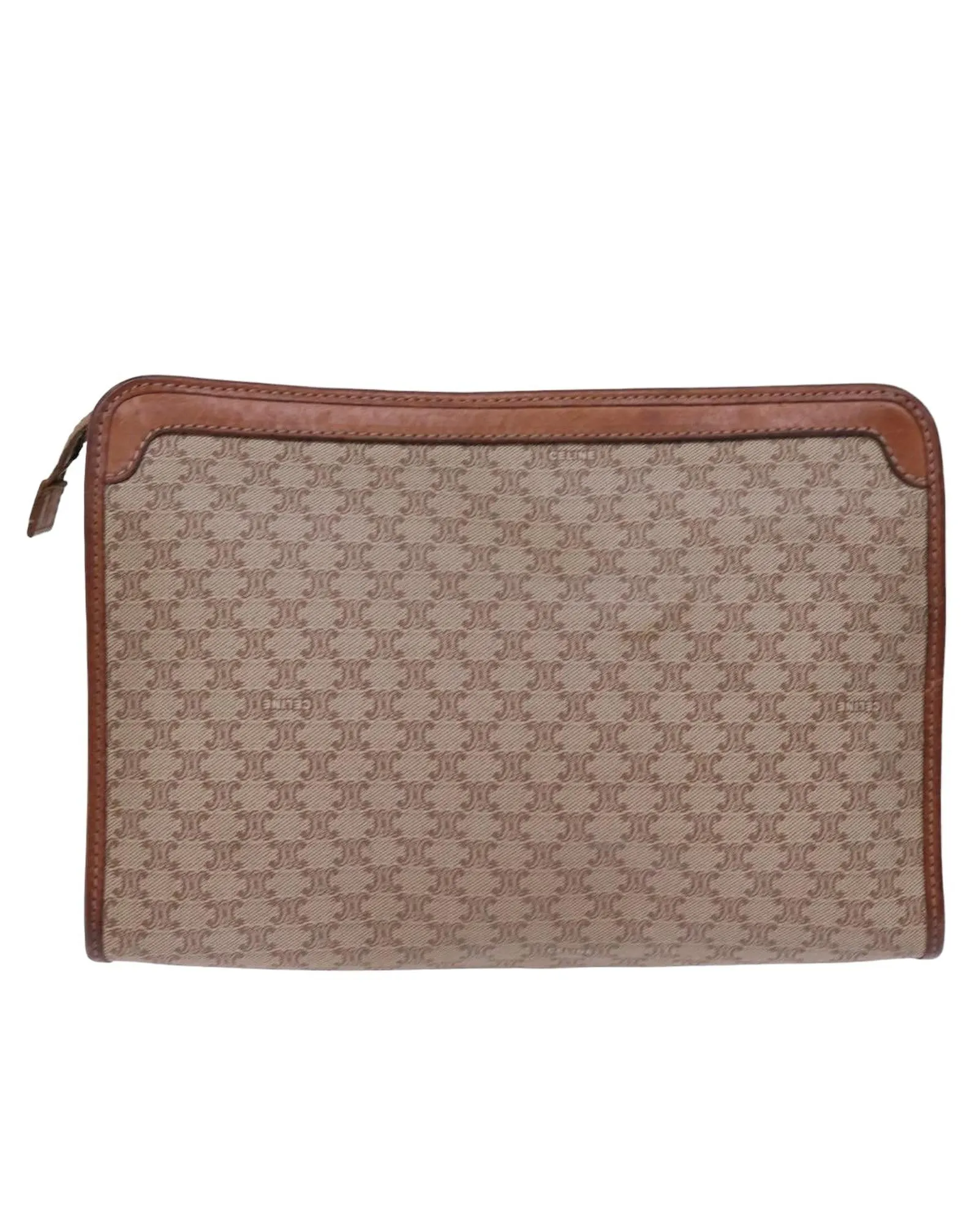 Macadam Canvas Clutch Bag with Metal Fittings