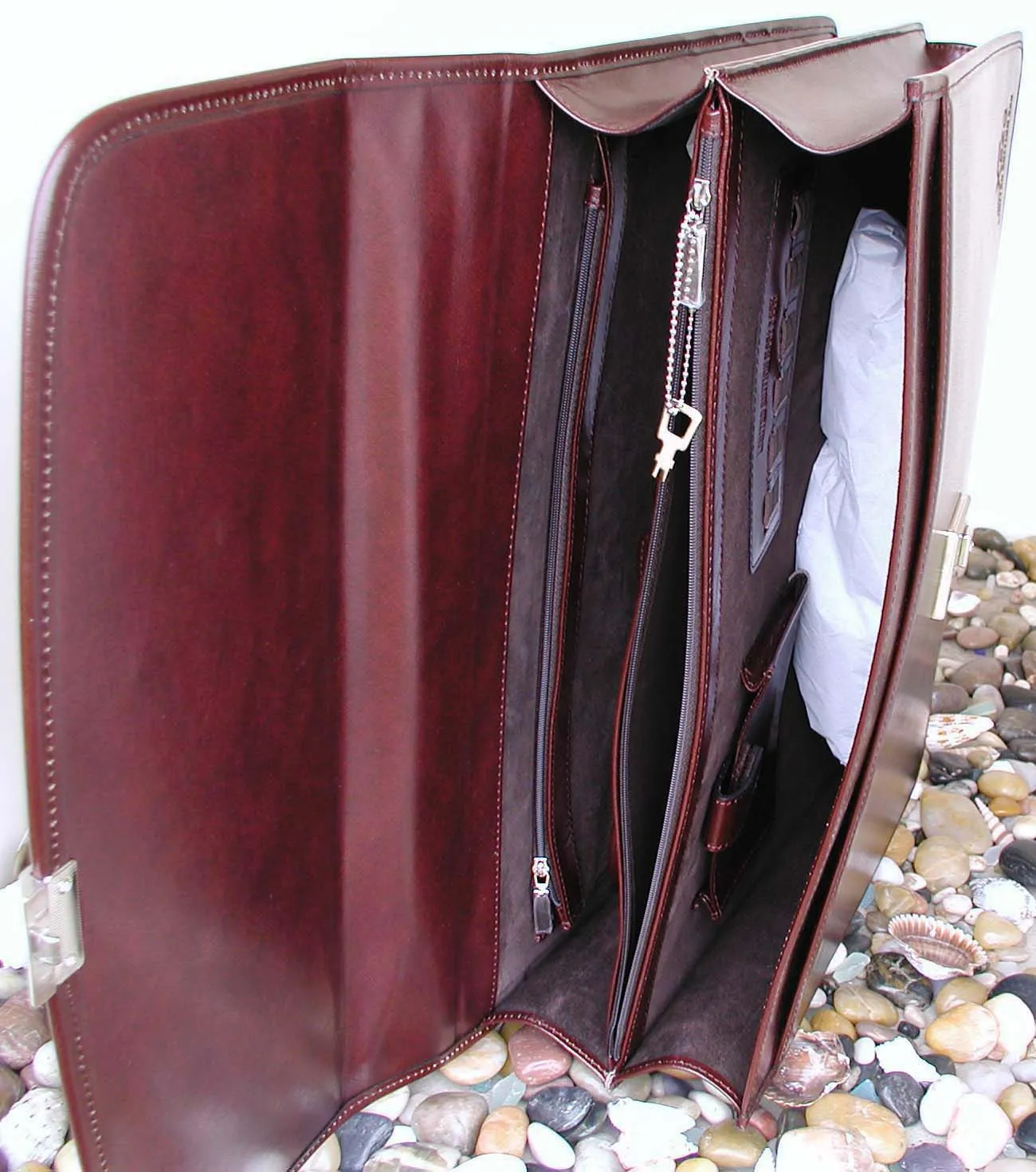 Maroon Leather Briefcase