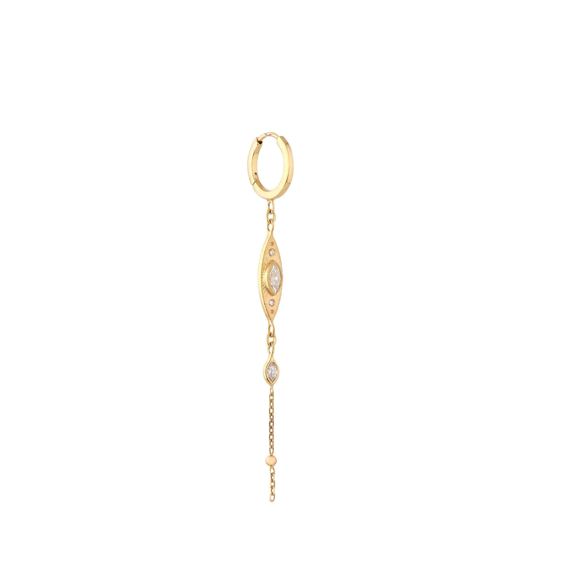 Marquise Diamond Eye and Chain Earring