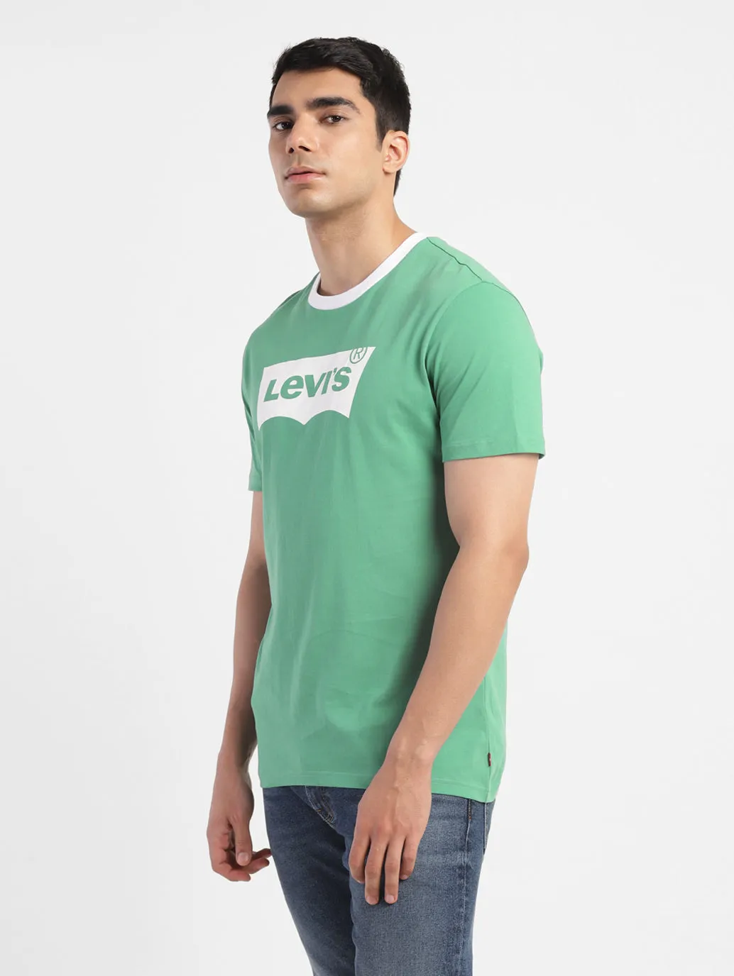 Men's Green Brand Logo T-Shirt