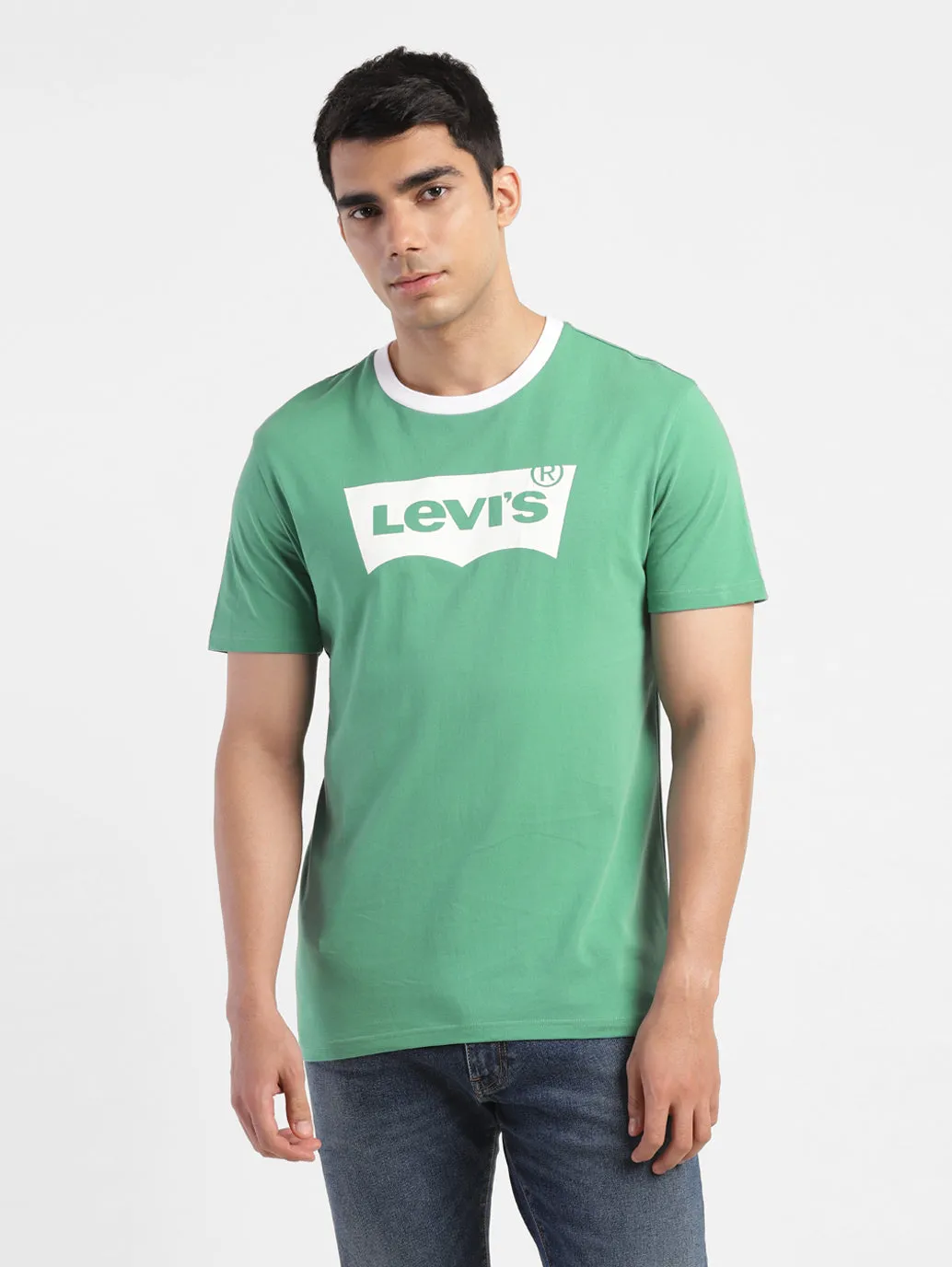 Men's Green Brand Logo T-Shirt