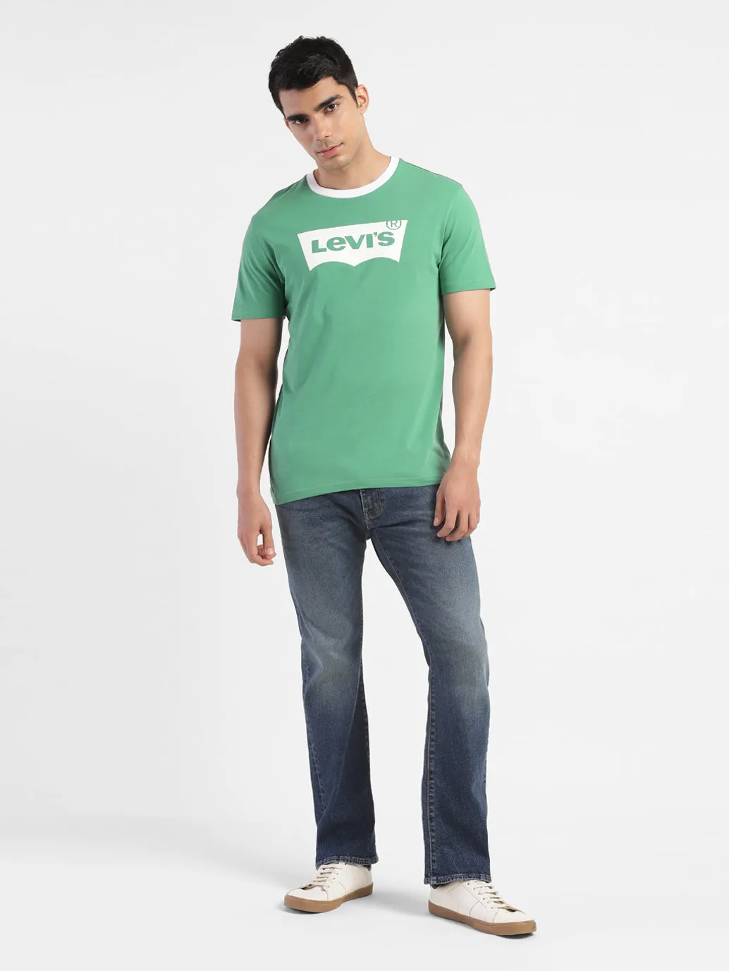 Men's Green Brand Logo T-Shirt