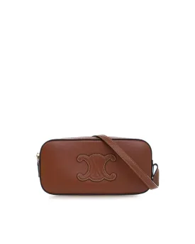 Mini Calfskin Camera Shoulder Bag with Adjustable Strap