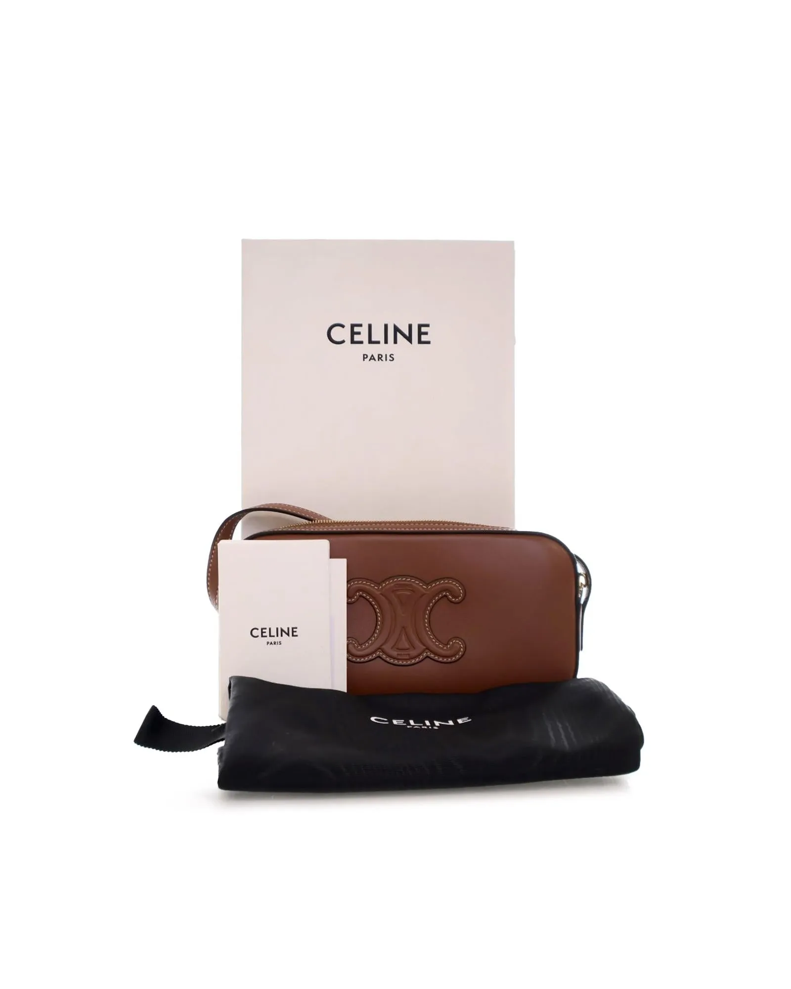 Mini Calfskin Camera Shoulder Bag with Adjustable Strap