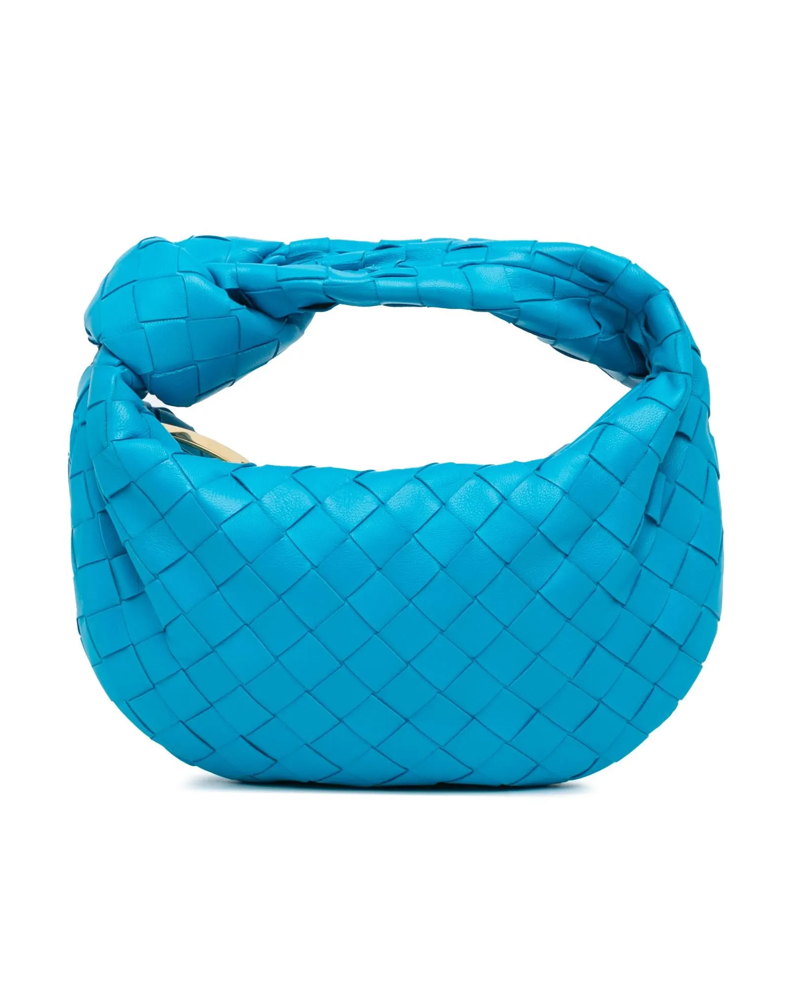 Mini Woven Leather Jodie Bag with Knotted Handle