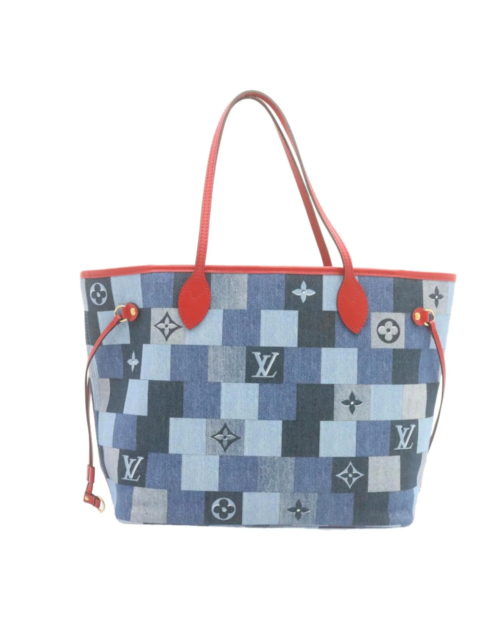 Monogram Denim Neverfull MM Tote Bag