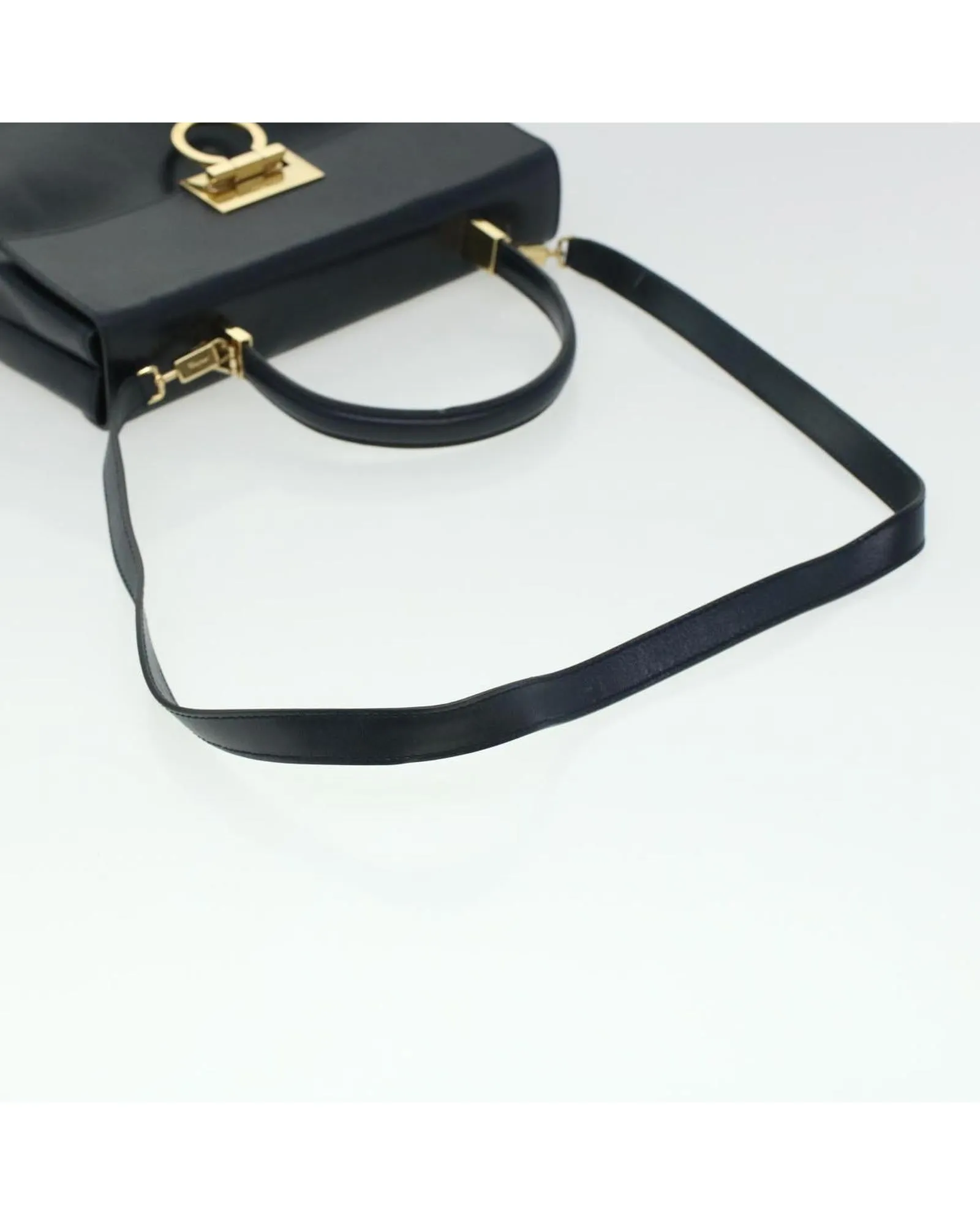 Navy Leather Gancini Shoulder Bag - BC Rank