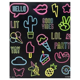 Neon Birthday Stickers - 4 Sheets