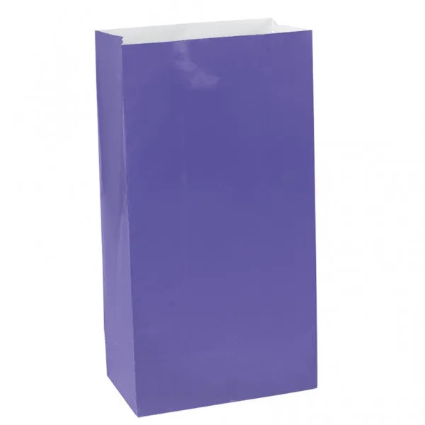 New Purple Mini Paper Bags | 12 ct