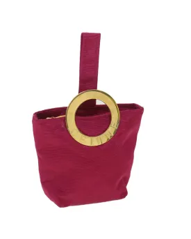 Nylon Logo Pouch in Red/Pink