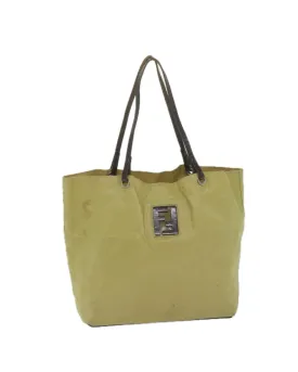 Nylon Tote Bag with Multiple Compartments - Beige