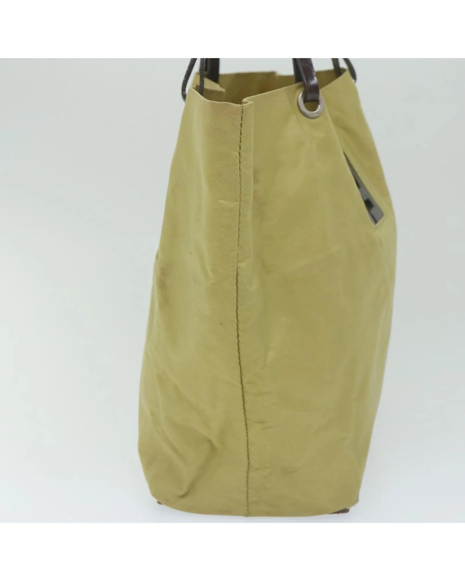 Nylon Tote Bag with Multiple Compartments - Beige