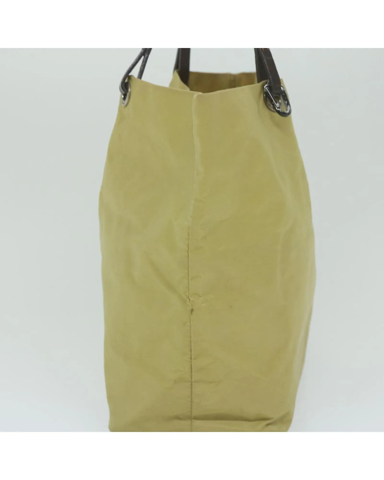 Nylon Tote Bag with Multiple Compartments - Beige