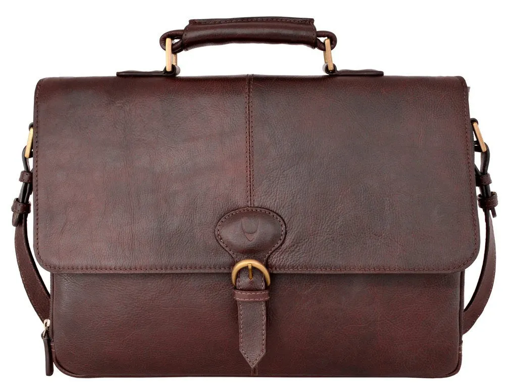 Parker Leather Medium Briefcase in Brown