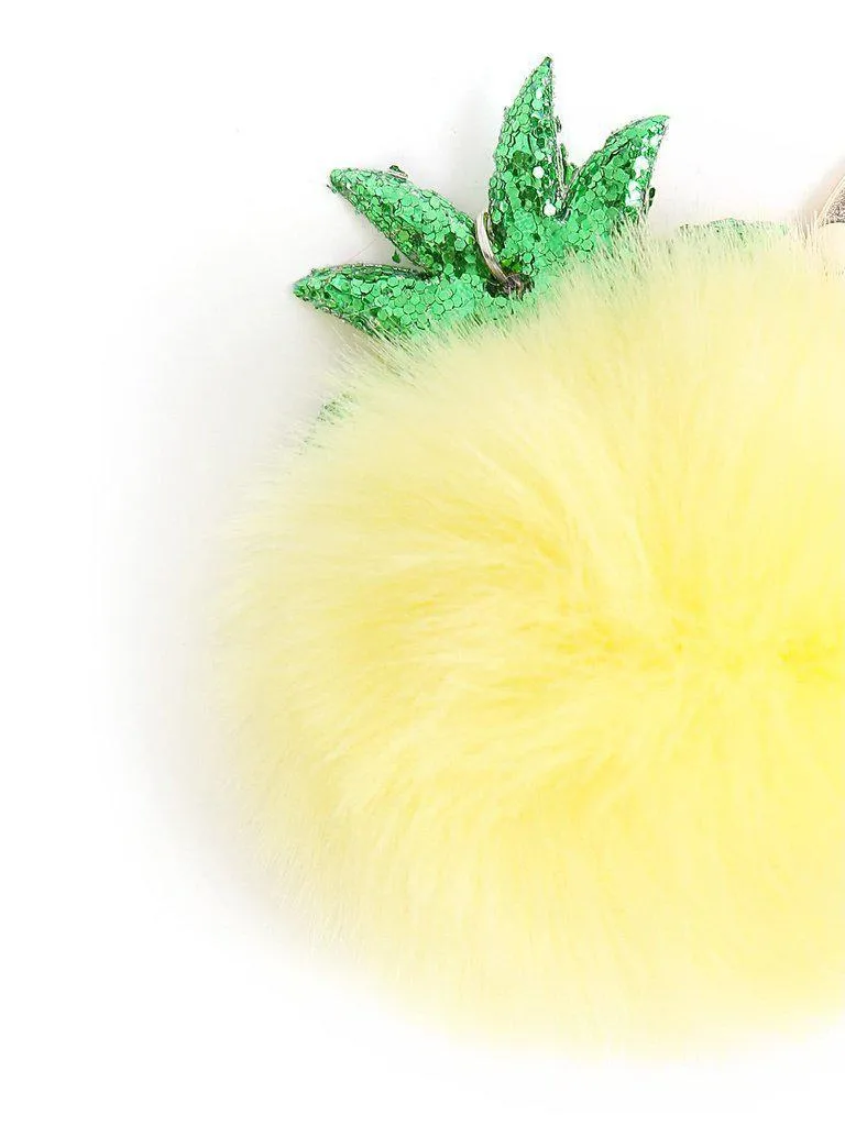 Pineapple Shaped Keychain With Pom Pom