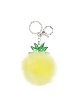 Pineapple Shaped Keychain With Pom Pom