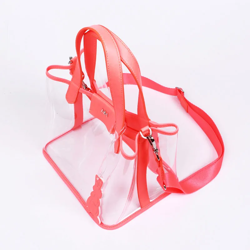 pino summer neon pink clear shoulder bag