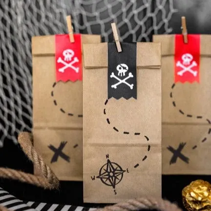 Pirate Map Party Bags x 6