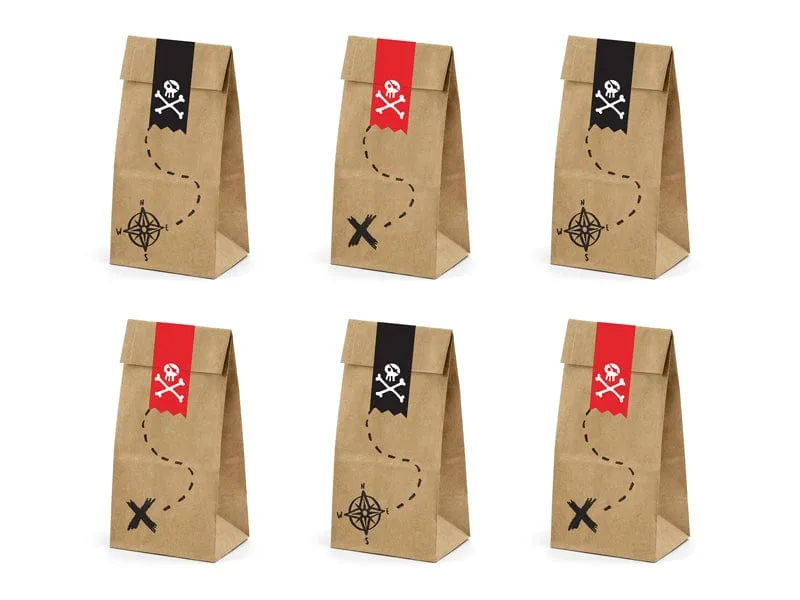 Pirate Map Party Bags x 6