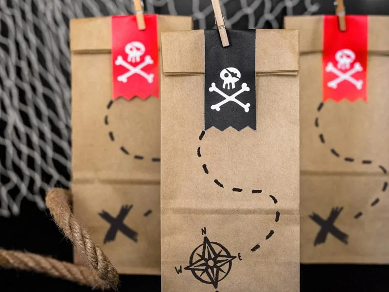 Pirate Map Party Bags x 6