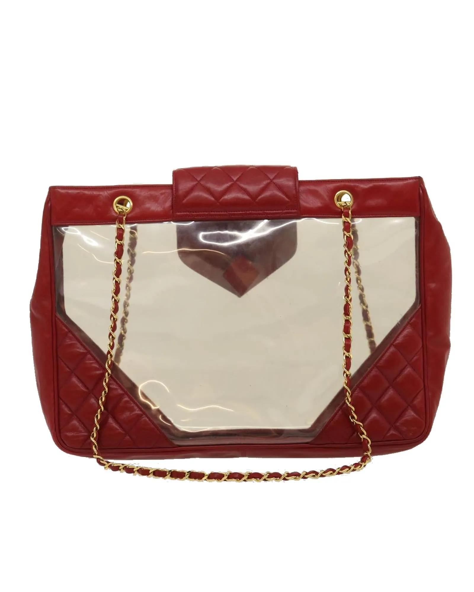 Red Chanel Matelasse Chain Shoulder Bag