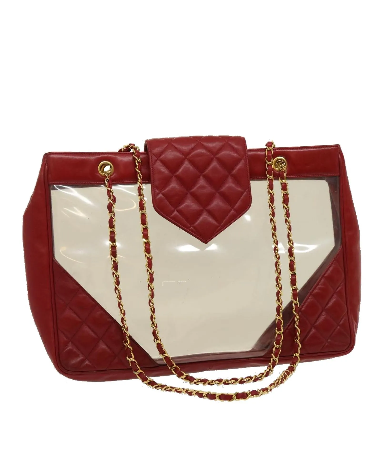 Red Chanel Matelasse Chain Shoulder Bag