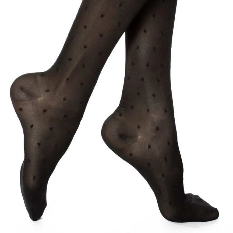 RejuvaHealth 20-30 mmHg Sheer Black Dot Compression Pantyhose