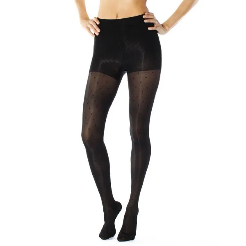 RejuvaHealth 20-30 mmHg Sheer Black Dot Compression Pantyhose