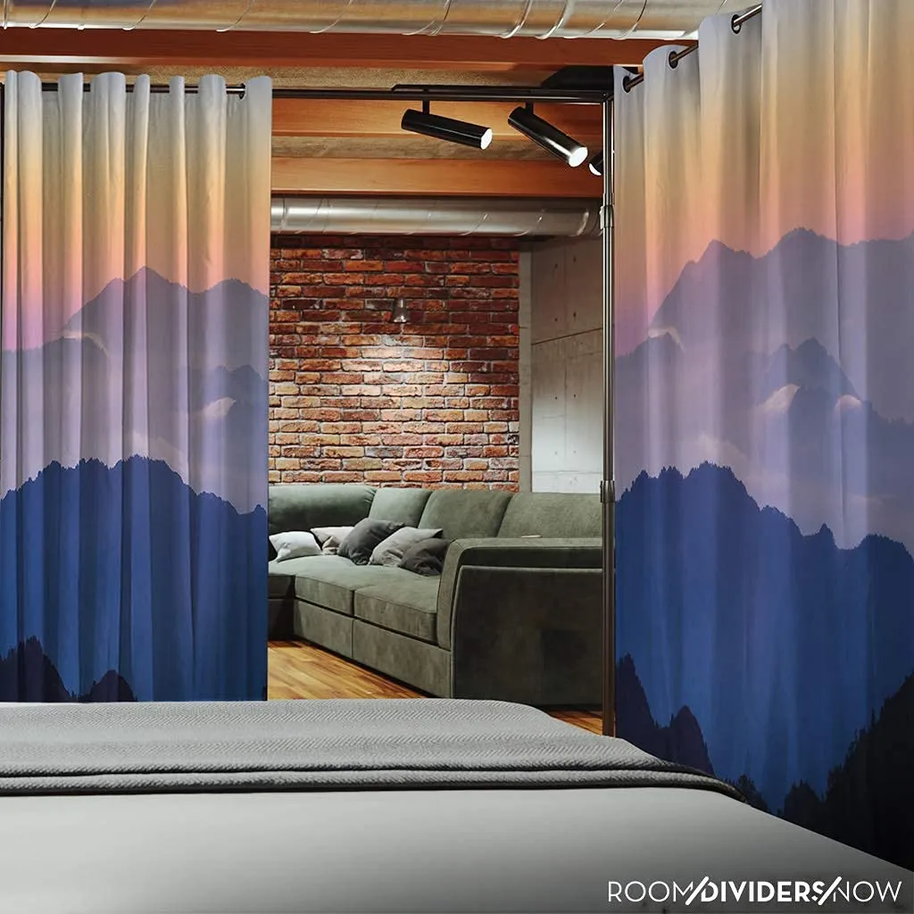 Room/Dividers/Now Premium Room Divider Curtain - Misty Mountains