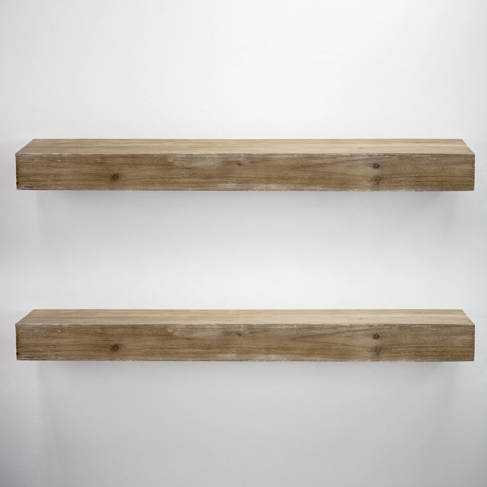 Rustic Wood Floating Wall Shelf - Large/Walnut Brown