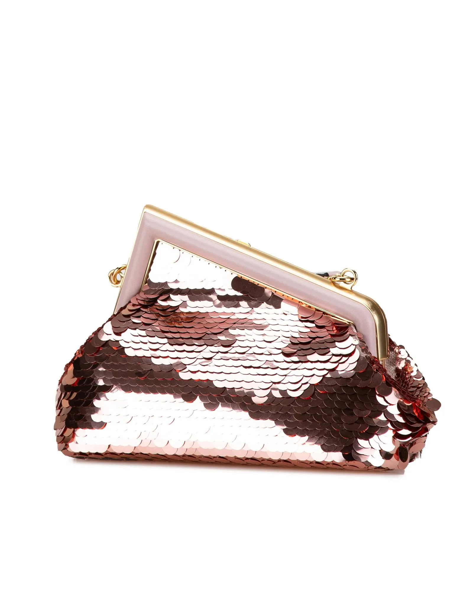 Sequin Embellished Lambskin Leather Bag with Detachable Strap