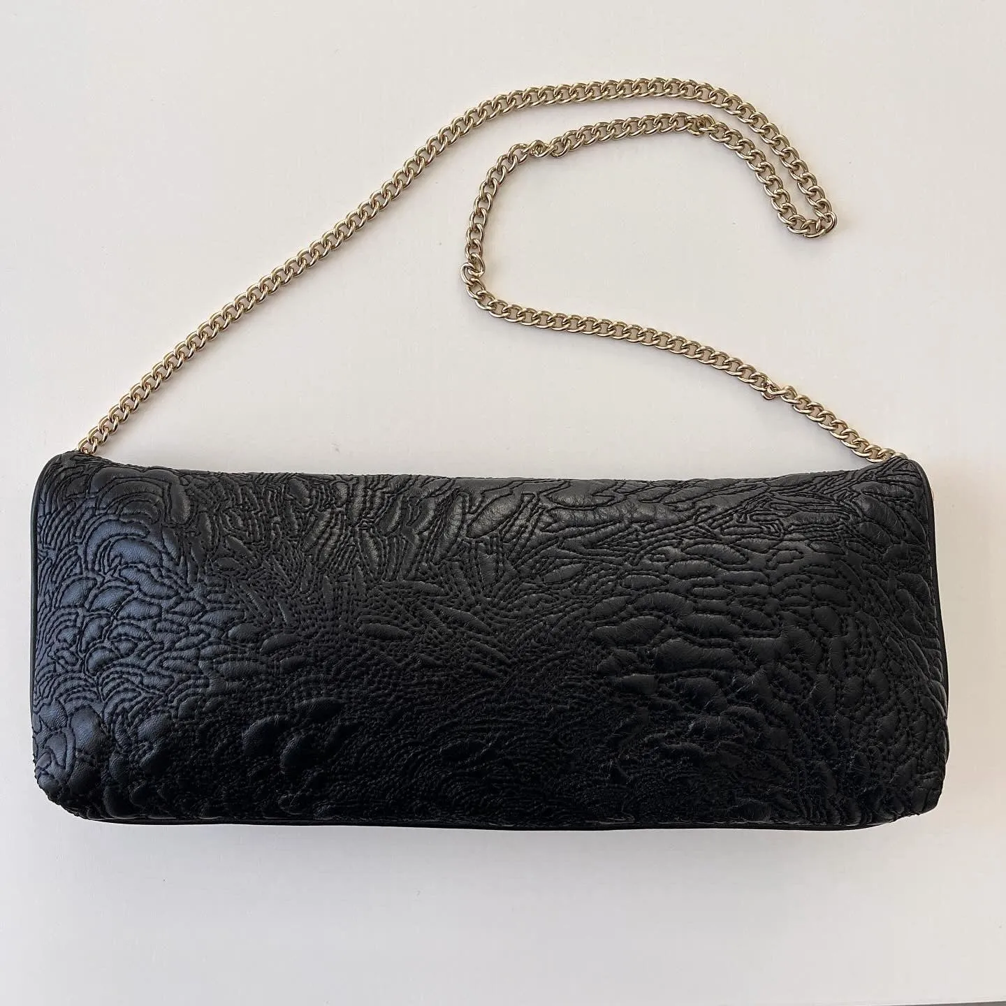 SHANGHAI TANG Leather Handbag With Jade