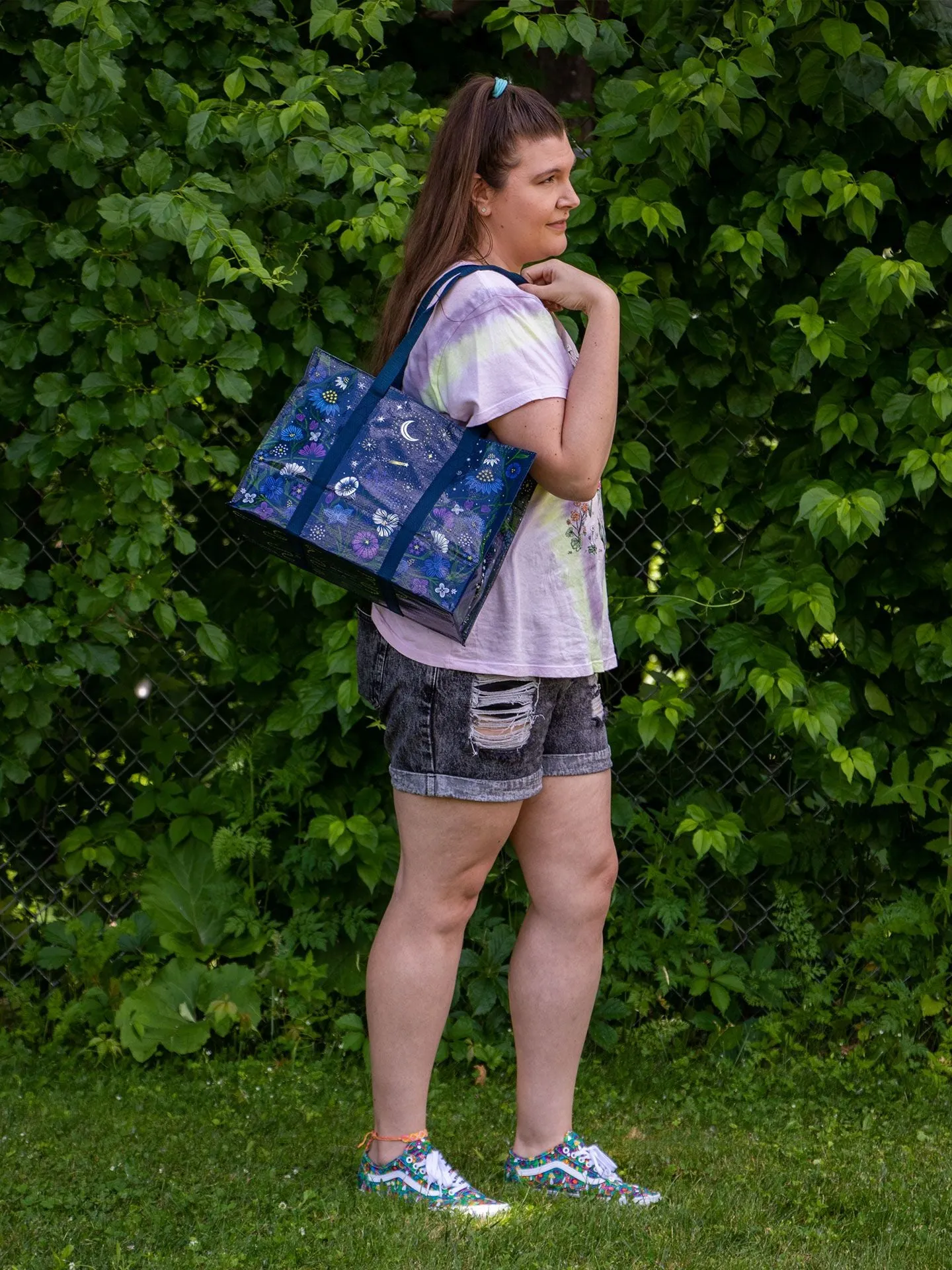 Starry Garden Shoulder Tote