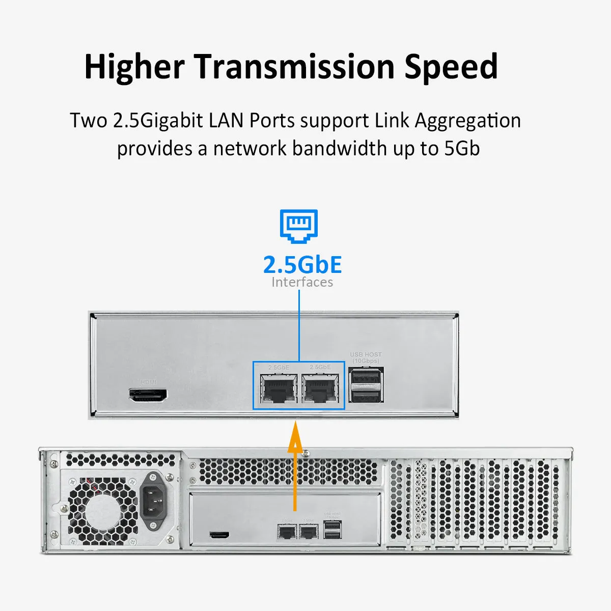 TERRAMASTER U12-423 12-Bay Rackmount NAS with Intel Quad-core CPU, 4GB DDR4, 2.5GbE Port x 2, Network Storage Server (Diskless)