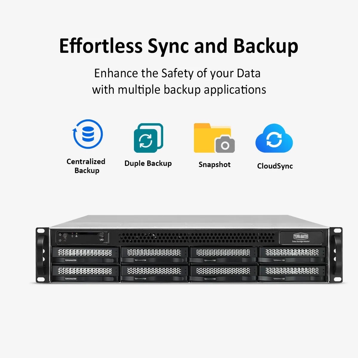 TERRAMASTER U8-423 2.5GbE NAS Rackmount 2U 8-Bay High Performance for SMB with Intel Quad-core CPU, 4GB DDR4, 2.5GbE Port x 2, Network Storage Server (Diskless)