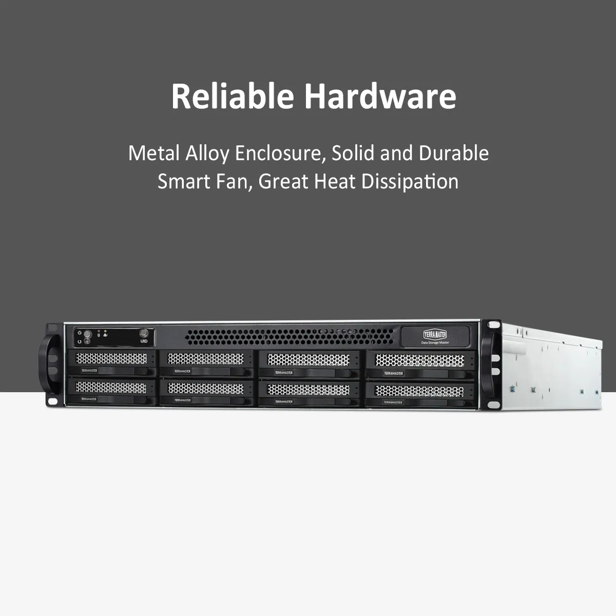 TERRAMASTER U8-423 2.5GbE NAS Rackmount 2U 8-Bay High Performance for SMB with Intel Quad-core CPU, 4GB DDR4, 2.5GbE Port x 2, Network Storage Server (Diskless)