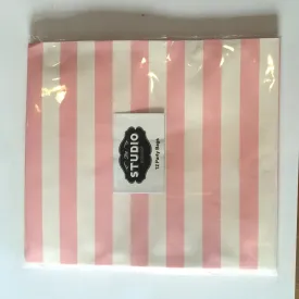 The Studio Workshop Pink & White Stripe Party Bags - 12 Pkt