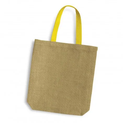 Thera Jute Tote Bag Coloured Handles